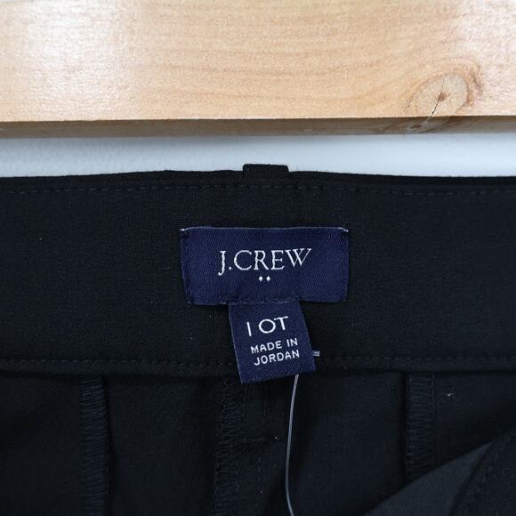 NWT J.Crew Factory The Slim-Fit Full-Length Trouser Dress Pant Black 10 Tall - Picture 6 of 8